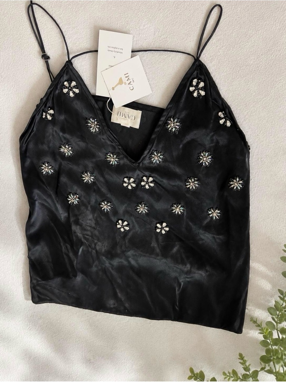 Cami NYC Black Silk